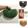 Fashionable Bamboo Half Moon Tote Bag For Women With Spacious Compartments And Natural Style