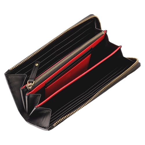 VOLVOX Genuine Leather Long Wallet (Black) VLX-109-01