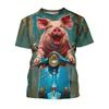 Lustiges Schwein 3D-Druck Sport Atmungsaktiv Herren T-Shirt Outdoor Straße Lässig Locker Mode Eltern-Kind Kurzarm Oberteil Sommer