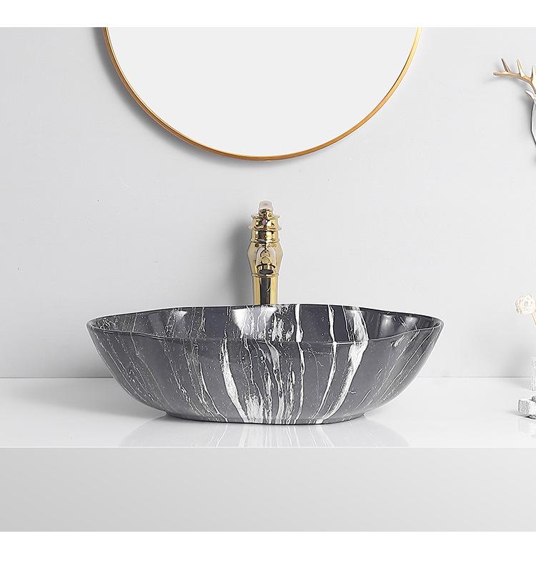 Tengxiang Ivory White Ceramic Marble Countertop Single Hole Top-Mount Sink