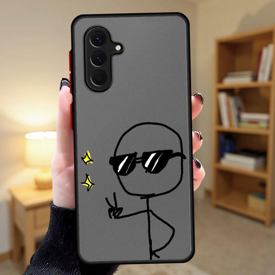 Cartoon Line People Phone Cover Case for Samsung Galaxy A52S A72 A73 A33 A16 A15 A54 A14 A23 A17 A52 A56 A55 A53 A34 A36 A35