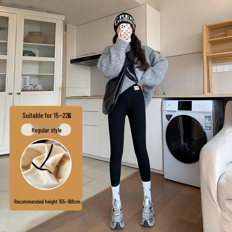 

Женские леггинсы с высокой талией, на флисовой подкладке из овечьей шерсти - Очень толстые для высоких девушек, идеально подходят для осени и зимы. XL