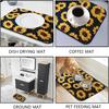 Dish Drying Mat Foldable Fall Kitchen Drying Mat Absorbent Sink Mat Multi-Purpose Coffee Pad Easy To Clean,Kitchen Gadgets,sunflower decor(sunflower)