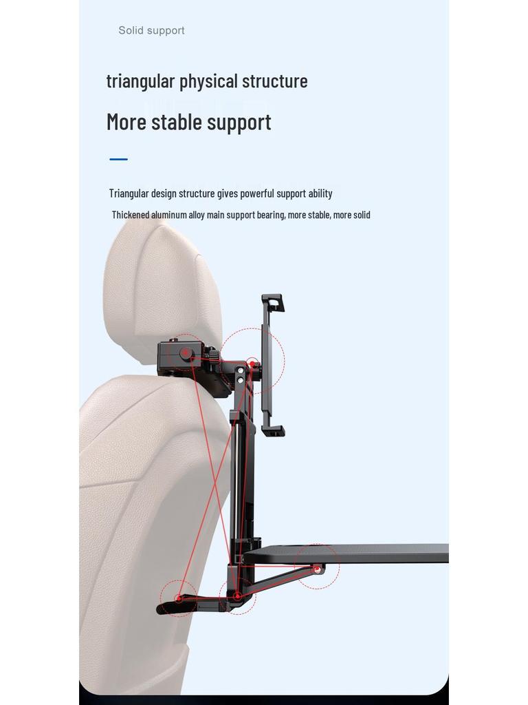Folding Rear Seat Table for Car - Compact Office, Dining, and Storage Solution