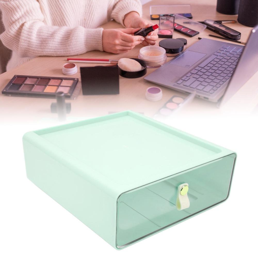 Transparent Material Storage Container Cream Color Stackable Storage Bins Desk Organizer  Home