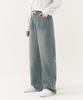 Akeusi Easy Fit Elastic Waist Wide Denim Pants Unisex (Light Blue)