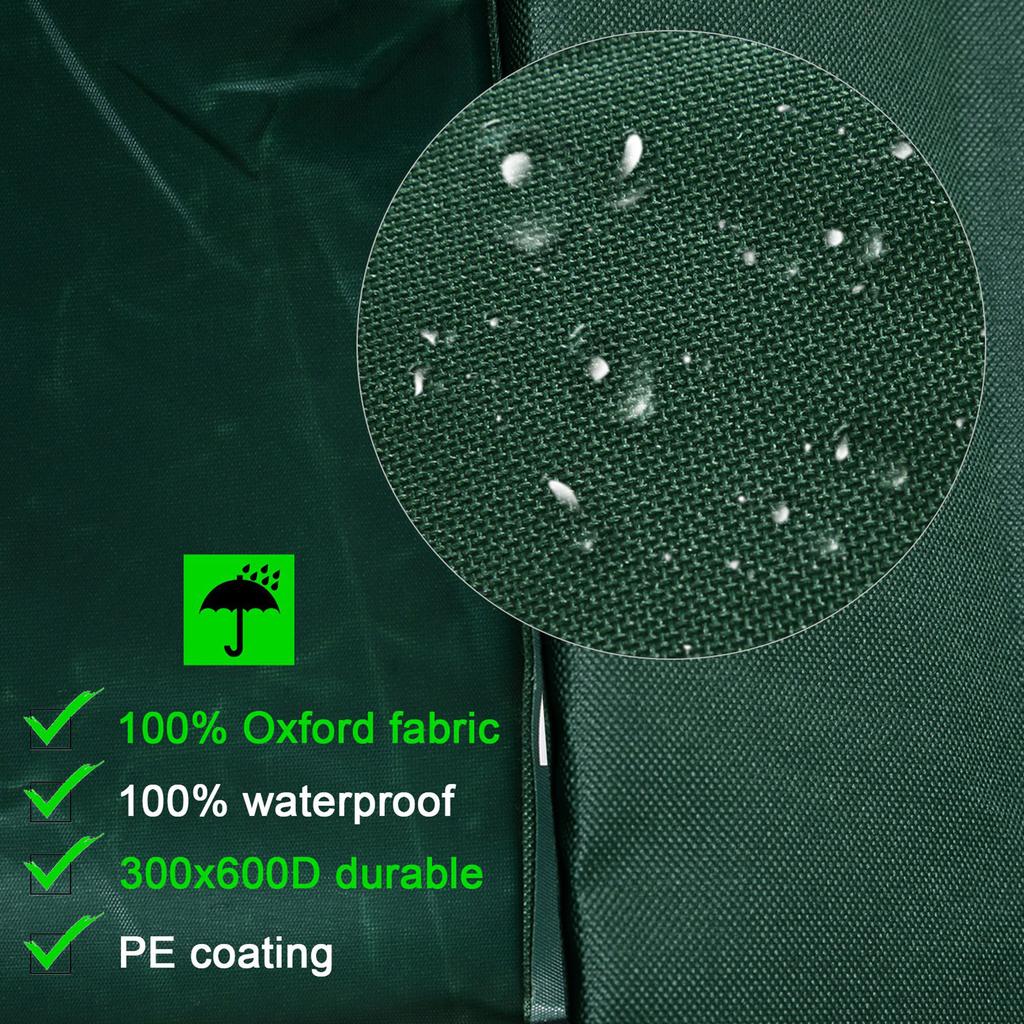 Outdoor Garden Furniture Cover Waterproof, Anti-UV 600D Heavy Duty Oxford Fabric Patio Furniture Cover for Rectangular Sofa Table Set, Green