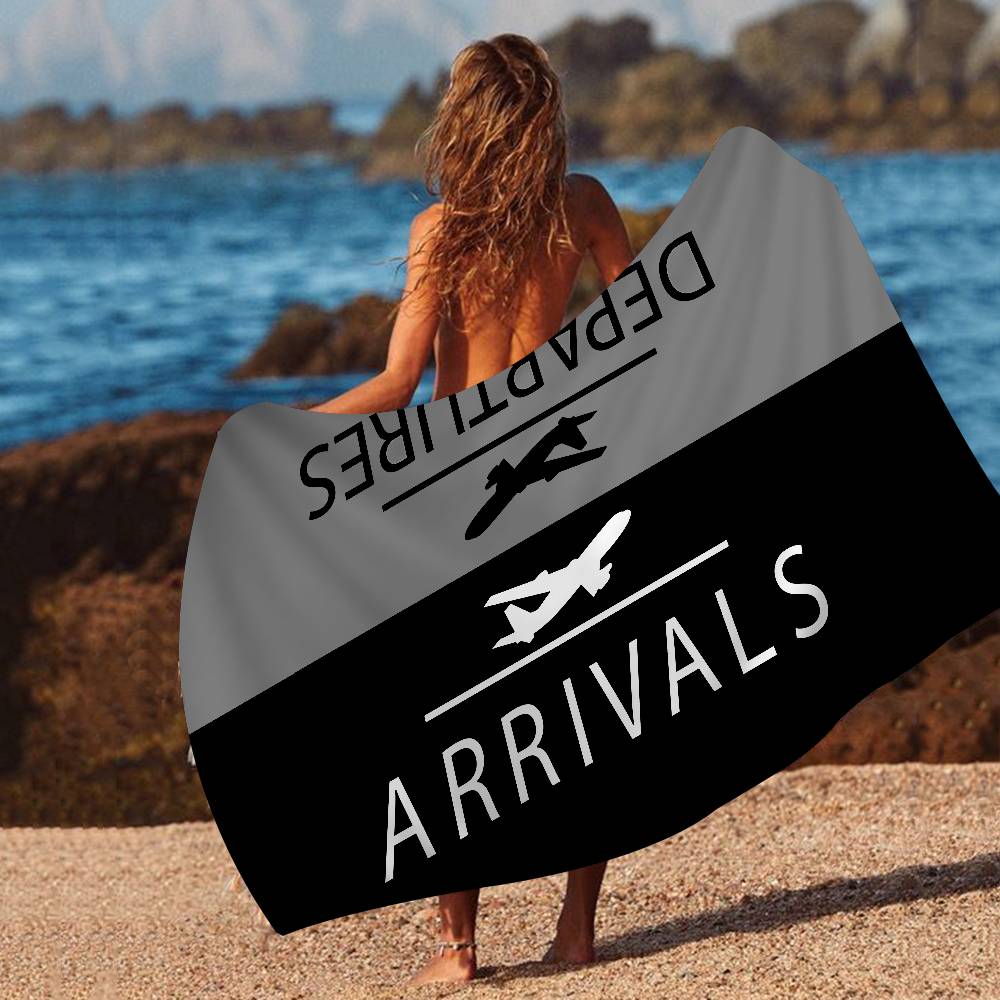 Arrivals And Departures Big Microfiber Beach Towels Quick Dry Towel Sand Beach Towels Pool Towel for Travel Swim Pool Yoga