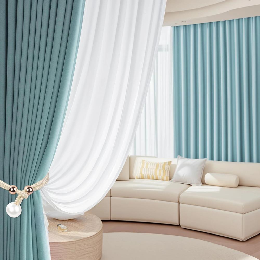 2pcs Polyester Hanging Ball Tiebacks Tassel Fixings Rope Curtain Fasteners  For Home, Bedroom