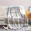 1PC Floral Cow Animals Print FlAannel Blanket, High quality Comfortable for All Seasons, Home Decor, Warmth and Comfort
