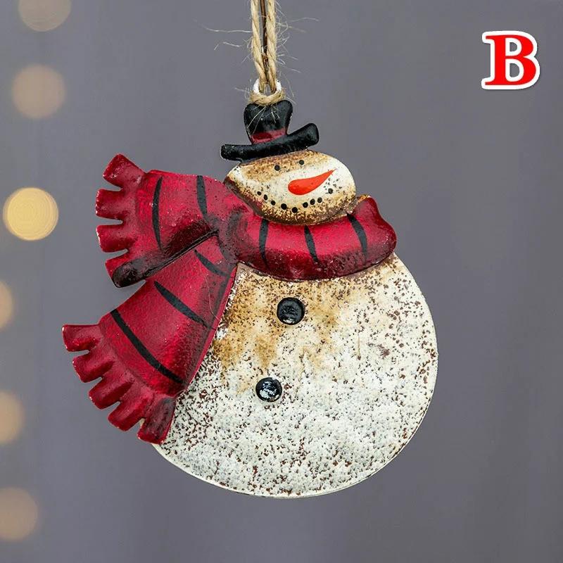 Christmas Home Decoration Supplies Wrought Iron Pendant Santa Claus Snowman Ornament Christmas Tree Decoration
