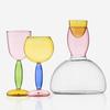 Handmade High Borosilicate Colored Glasses Creative Goblet Champagne Contrasting Color Bordeaux Burgundy Red Wine Cups Decanter