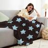 Brown Star Dot Lightweight Microfiber Soft Christmas Fleece Blanket Warm Cozy Throw For Bed Sofa Office Travel All Season