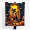 Mexican Day of the Dead Blanket - Gothic Calavera Throw Suitable for - Use, Soft Flannel Bedspread with Grim Reaper Decor, Multicolor for Home, Dorm, 
