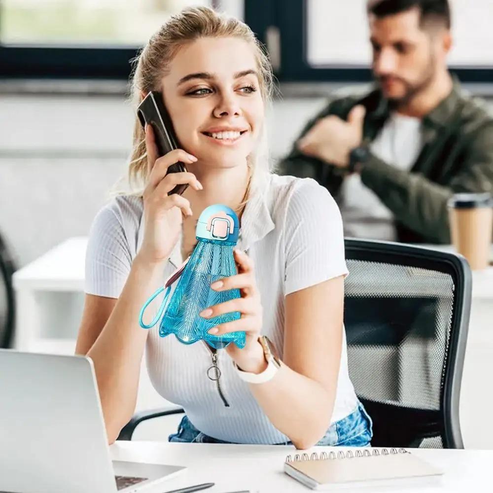 Badminton-Shaped Design Transparent Plastic Cup With Straw And Rope Sports  Kettle  Adult Outdoor