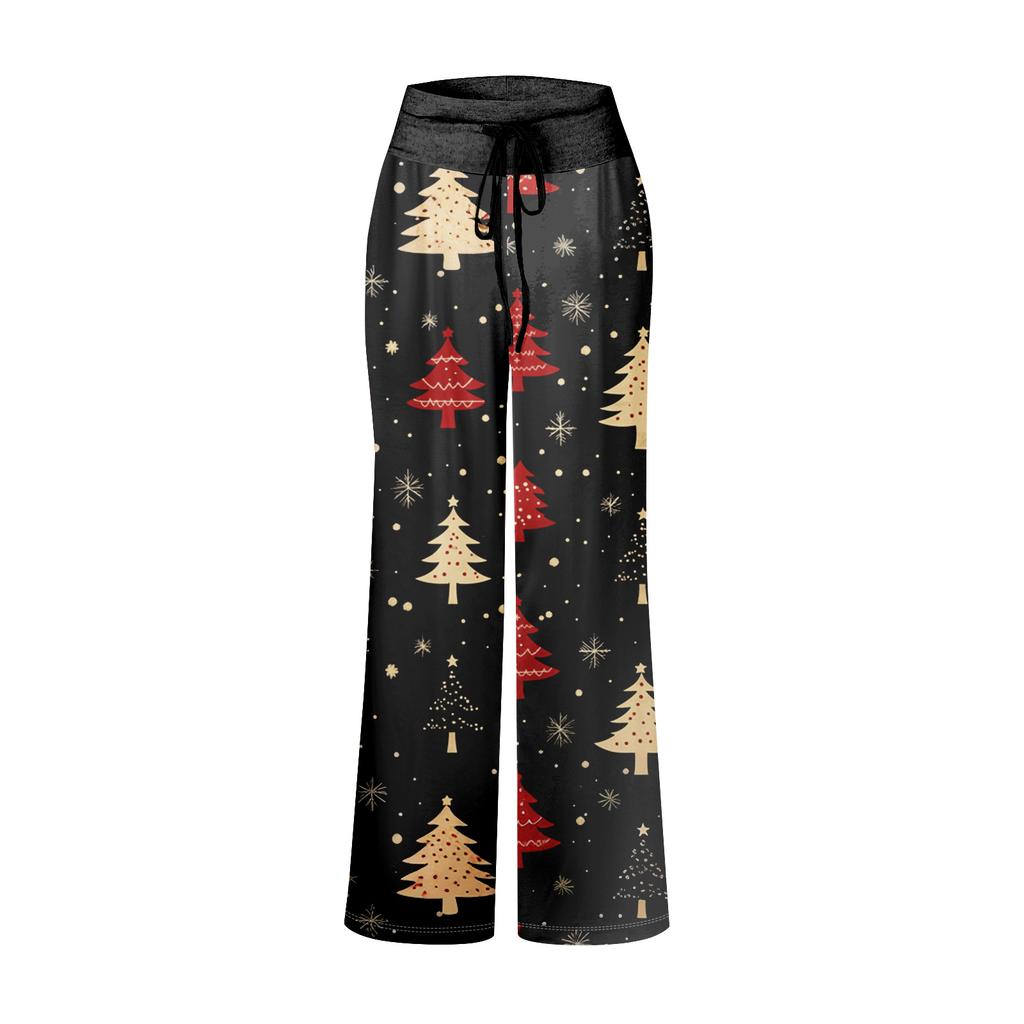 Pajama Pants Sleepwear Casual Drawstring Elastic Waist Pants Comfy Straight Yoga Loose Trousers