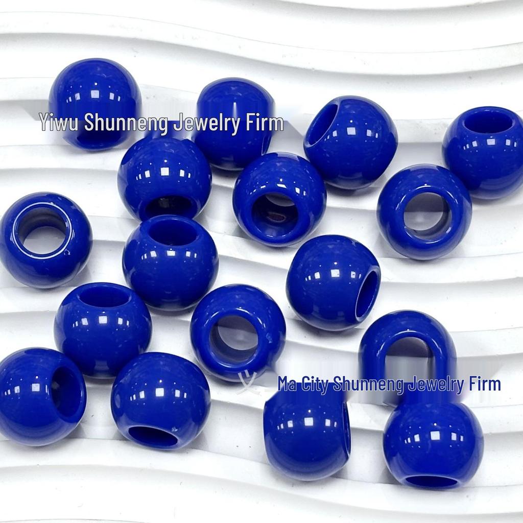 Acrylic Macaron Large Hole Round Beads for DIY Children's Bracelets and Jewelry Making
