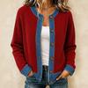 Giacca Cardigan Lunga da Donna Patchwork in Denim per Outfit Casual Autunnali Invernali