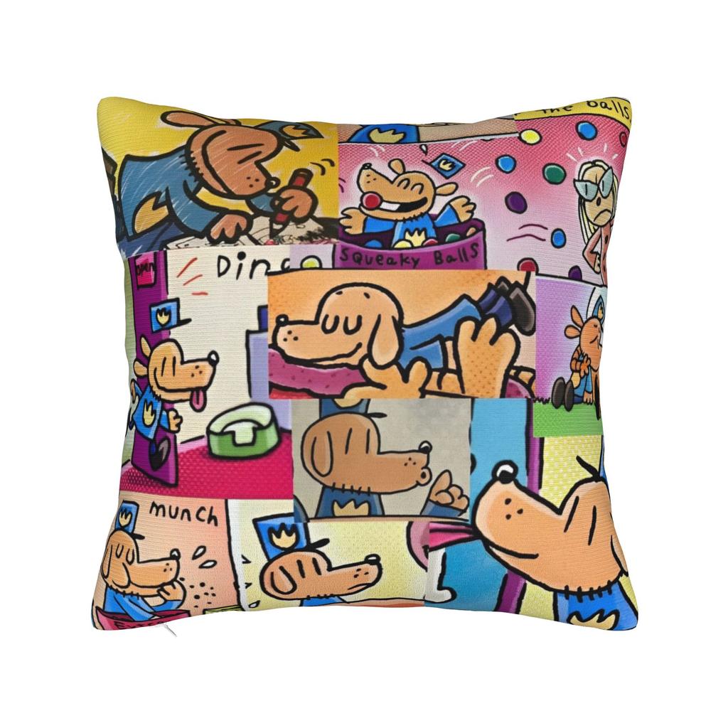 Dog Man Dogman Movie Comic Square Pillow Cases Cartoon Cushion Cover Creative Zippered Decorative Pillowcase for Sofa 40x40cm