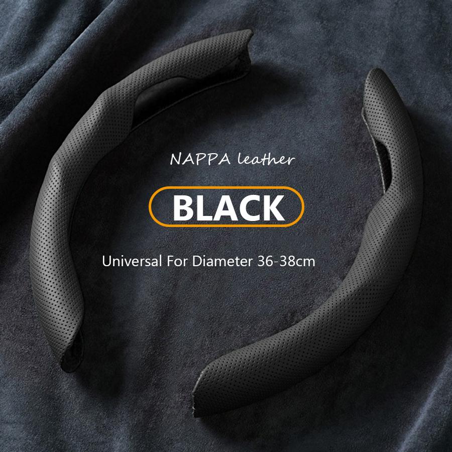 Universal Car Steering Wheel Cover NAPPA Leather 2PCS-Dimensional Anti Slip, Timple And Fashionable Protector Car Accessories