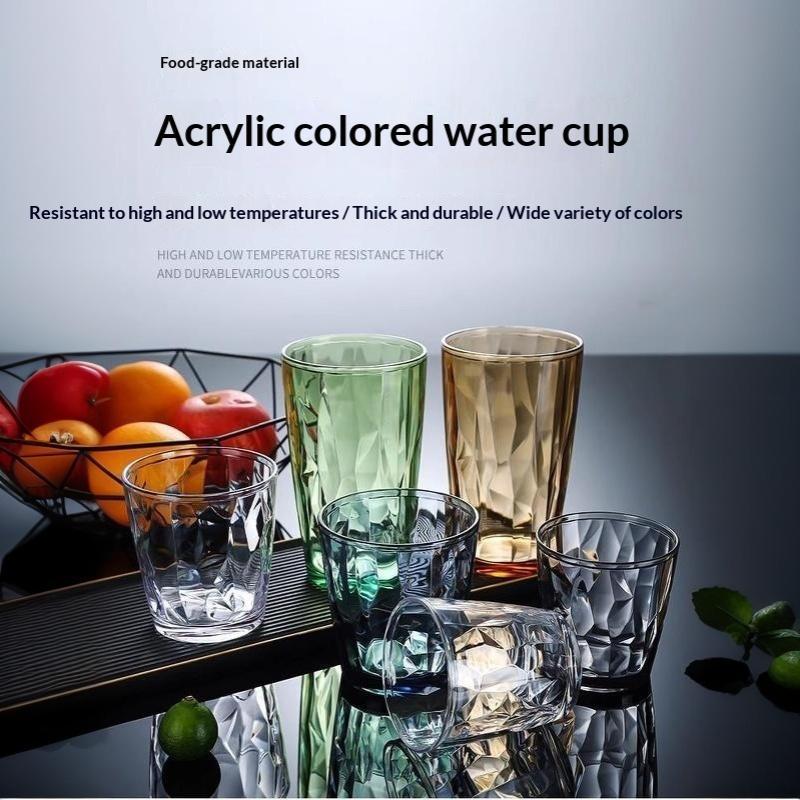 Acryl Bruchfeste Bierkrüge Becher Becher Wasserbecher Wiederverwendbare Weingläser Farbige Klare Kunststoff Saftbecher Trinkgeschirr