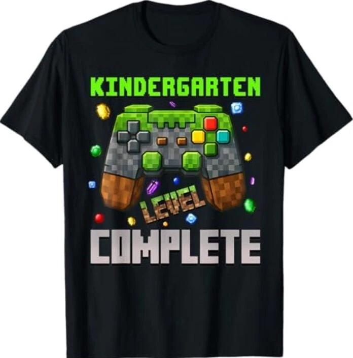 Kindergarten Level Complete Graduation Gamer Pixel T-Shirt 3XL