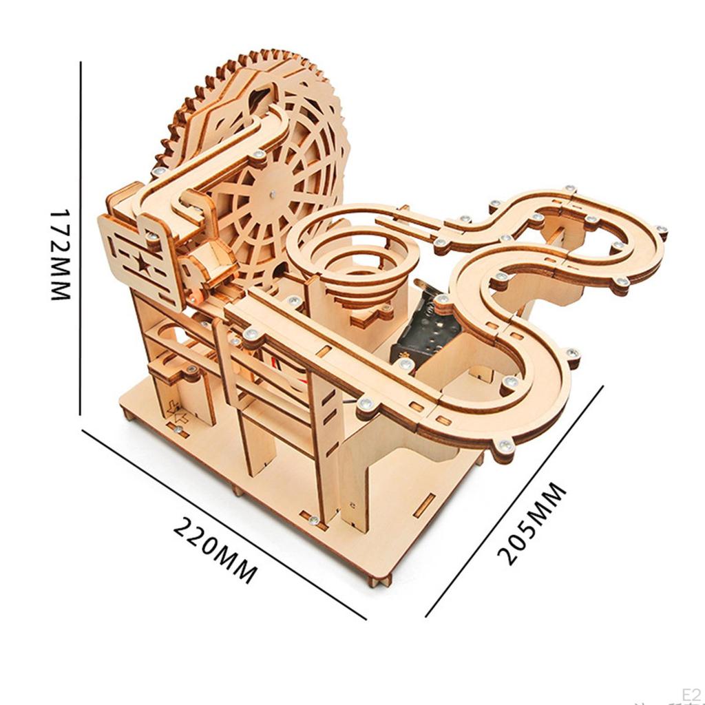 Marble Run 3D Wooden Puzzle Crafts Mechanical Model Kits DIY Building for Birthday Gift