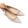 Rivets heightened pointed flat-soled single shoes shallow mouth new French temperament small fragrant shoes