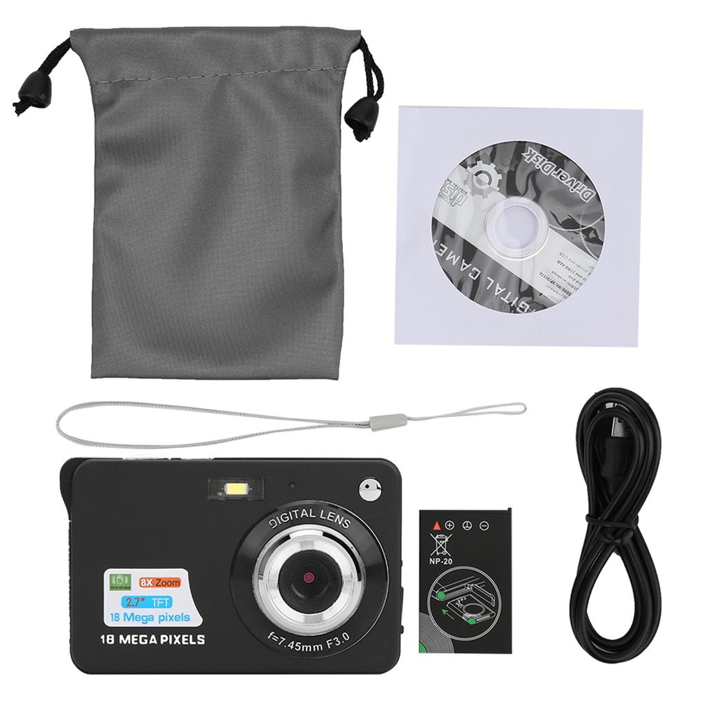 8x Zoom Card Digital Camera 5 MP 2.7in LCD Display Maximum Support 32GB Memory Card Builtin Microphone