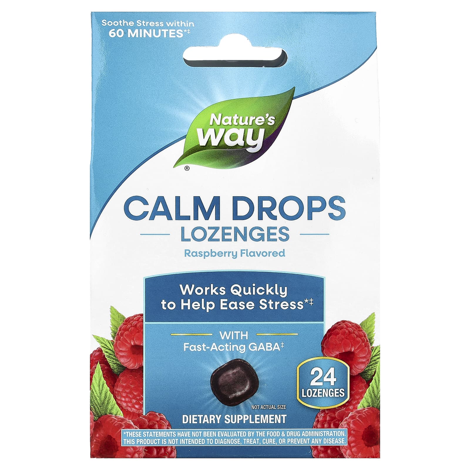 

Nature S Way, Calm Drops Lozenges, Raspberry, 24 Lozenges