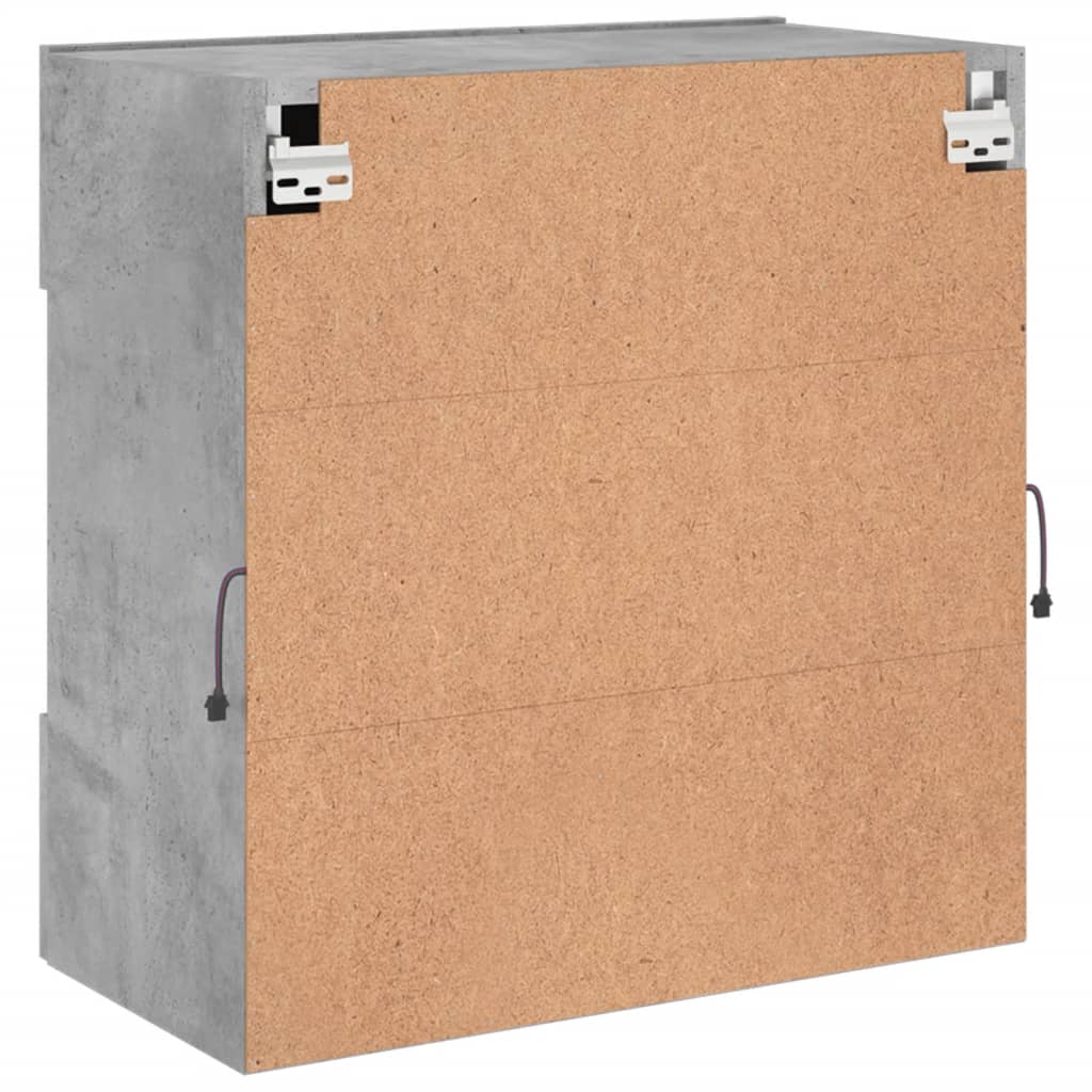 Wall Mounted TV Cabinet with LED Lights Concrete Grey 58.5 X 30 X 60.5 Cm