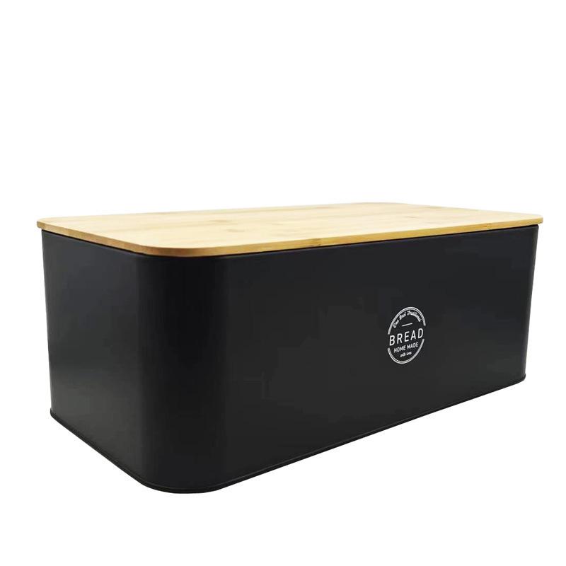 Бытовая бамбуковая крышка хлебница емкость для хранения кофейных зерен сахара чая квадратная металлическая хлебница для кухни набор из четырех предметов