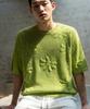 A MADE Viscose Flower Oversized Eyelet Knit (Lime)