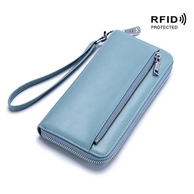 2020 RFID antykradzieżowa szczoteczka skórzana długa torba paszportowa torebka ręczna