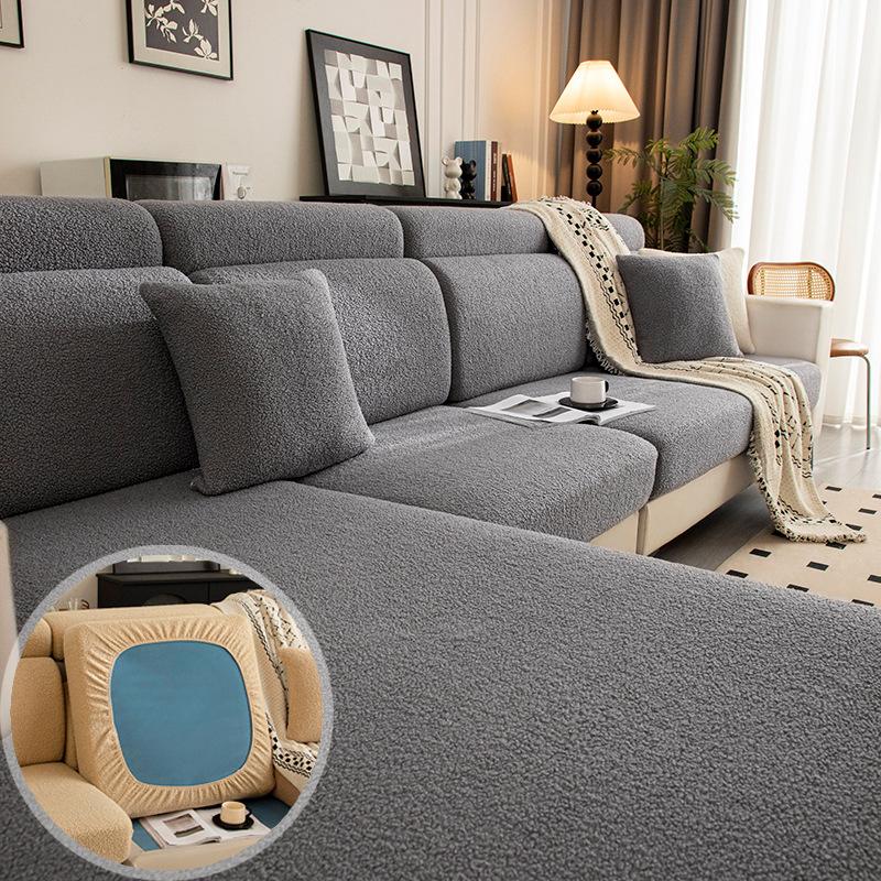 Thick Velvet Sofa Cushion Cover Winter Warm Sofa Slipcover Anti-Slip Couch Modular Sofa Seat Cover Pillow cover