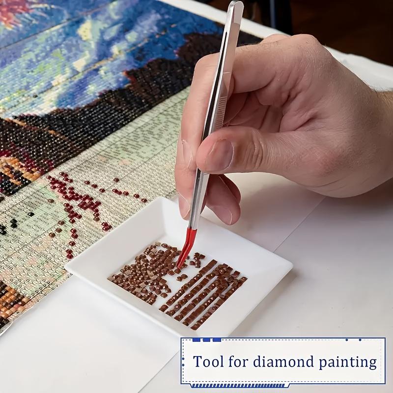 Tweezers of Different Sizes, Stamp Tweezers, Metal Sticker Tweezers with Soft PVC Coating, Flat Head, Elbow, Non-slip Angle Tweezers