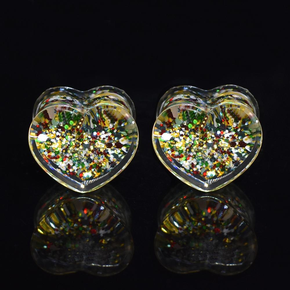 Jauges d'oreille à paillettes scintillantes de 6 à 30mm, bouchons tunnels, extenseurs, bijoux pour le corps