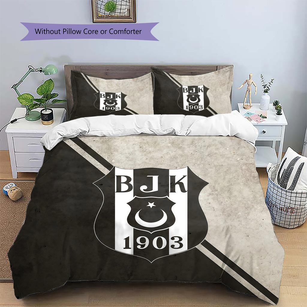 BJK Pattern Bedding Quilt Set Home Decoration Gift (1 * duvet cover + 2 * pillowcase without core)