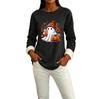 Women's Long Sleeve Pullover Round Neck Halloween Print Winter Casual Top