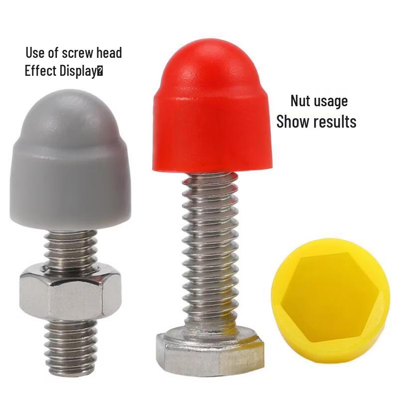Hexagon Nut Bolt Plastic Protection Caps (100 Pcs)