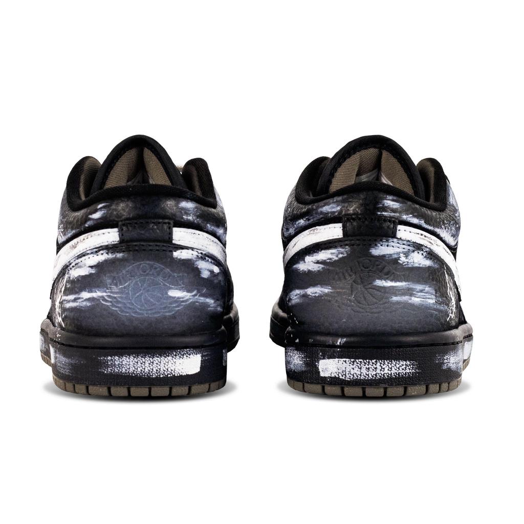 Jordan Air Jordan 1 Butterfly Shadow Star Low Top Vintage Basketball Shoes Unisex Black White IB7109-005(Team144-)