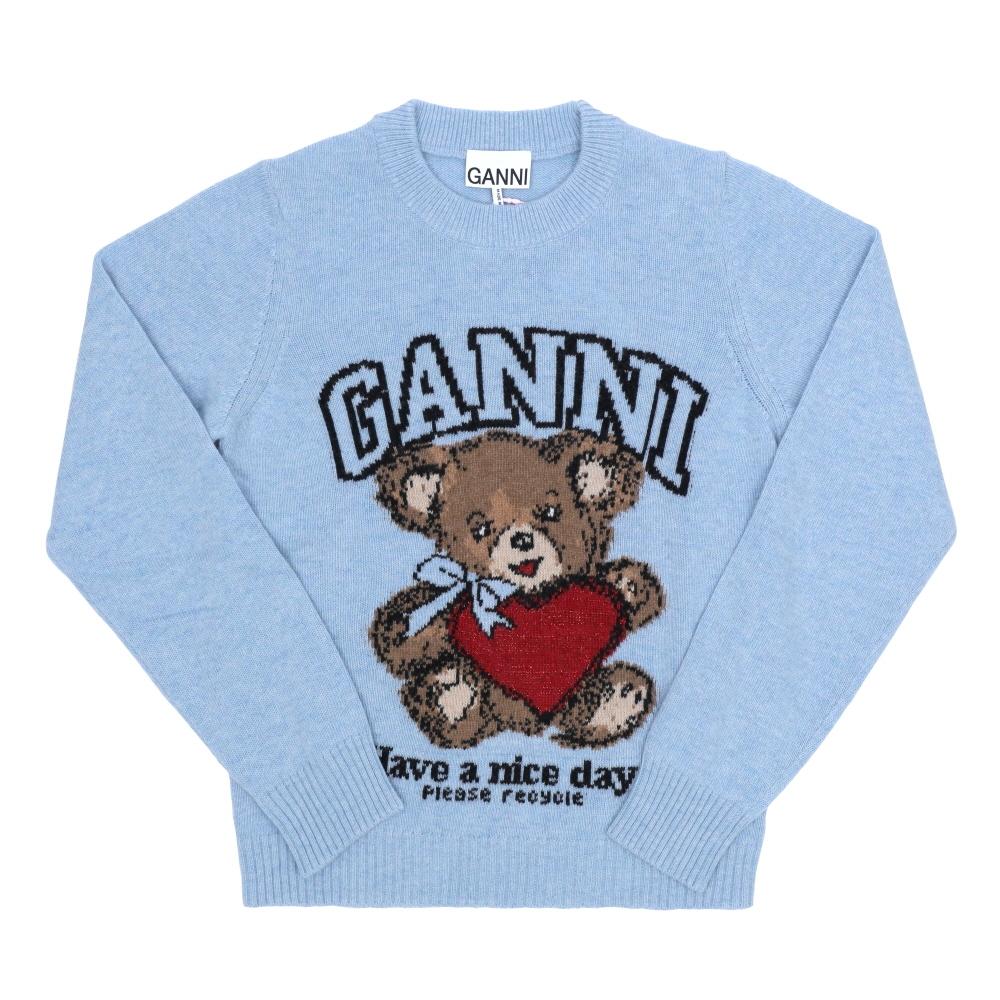 

Ganni Women S Knit Wool Mix Bear Logo A1070047 646 A1070047 646 (L)