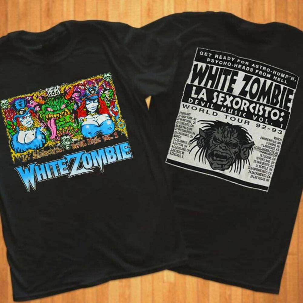 Vintage White Zombie La Sexorcisto Shirt 2 Seiten Schwarz Unisex Größe S-4XL