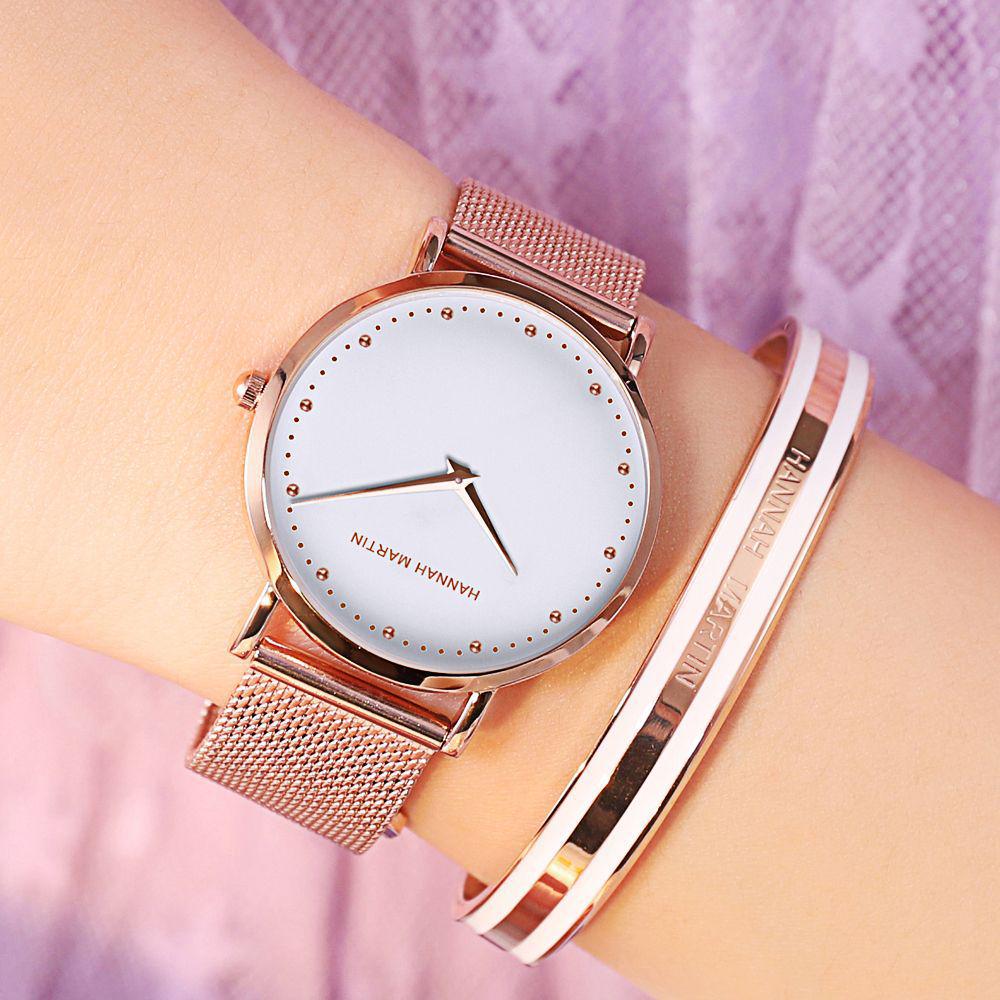 Hannah Martin Japanese Movement Stainless Steel Mesh Waterproof Watch