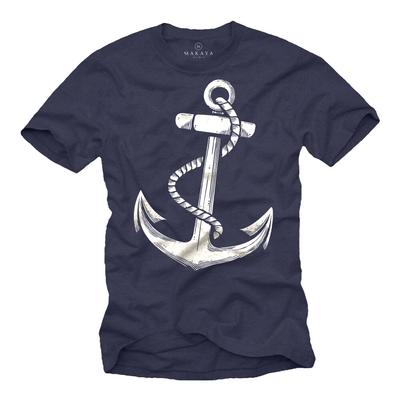 26 Marinekapitän Herrenhemd mit Schiffsanker - Herren Piraten Strand Segeln Tattoo - Unisex T-Shirt