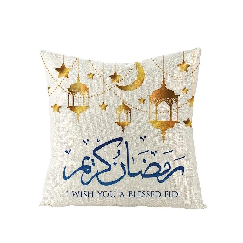 EID Mubarak Decorative Cushion Cover Ramadan Decoration Home Islamic Muslim Ramadan Kareem EID Al Adha Gift Sofa Pillow Cover