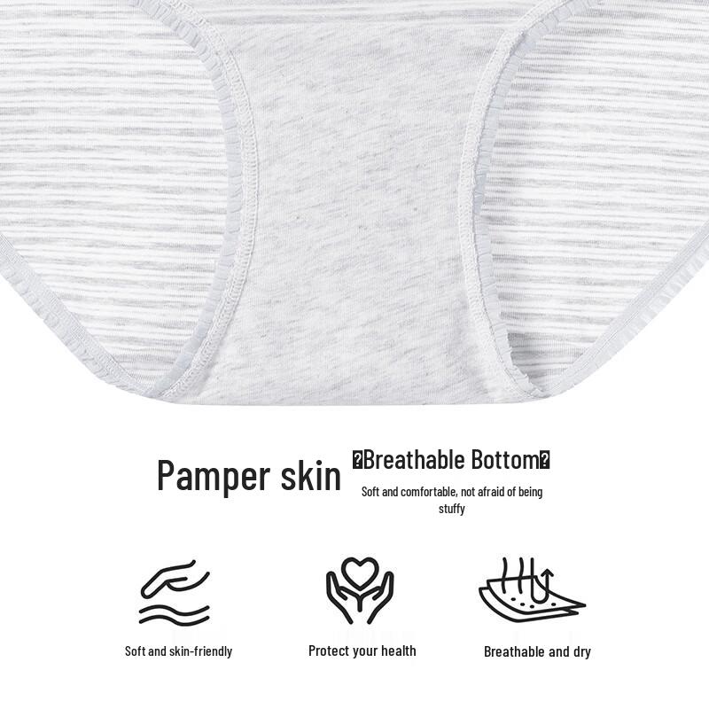 Fenteng Women's 40S Colored Cotton Antibacterial Underwear 4-Pack