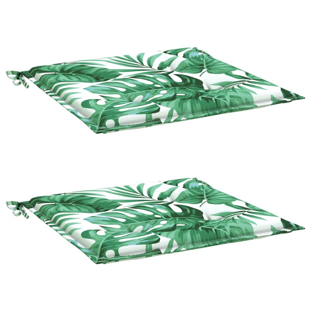 Chair Cushions 2 Pcs Leaf Pattern 40 X 40 X 4 Cm Fabric