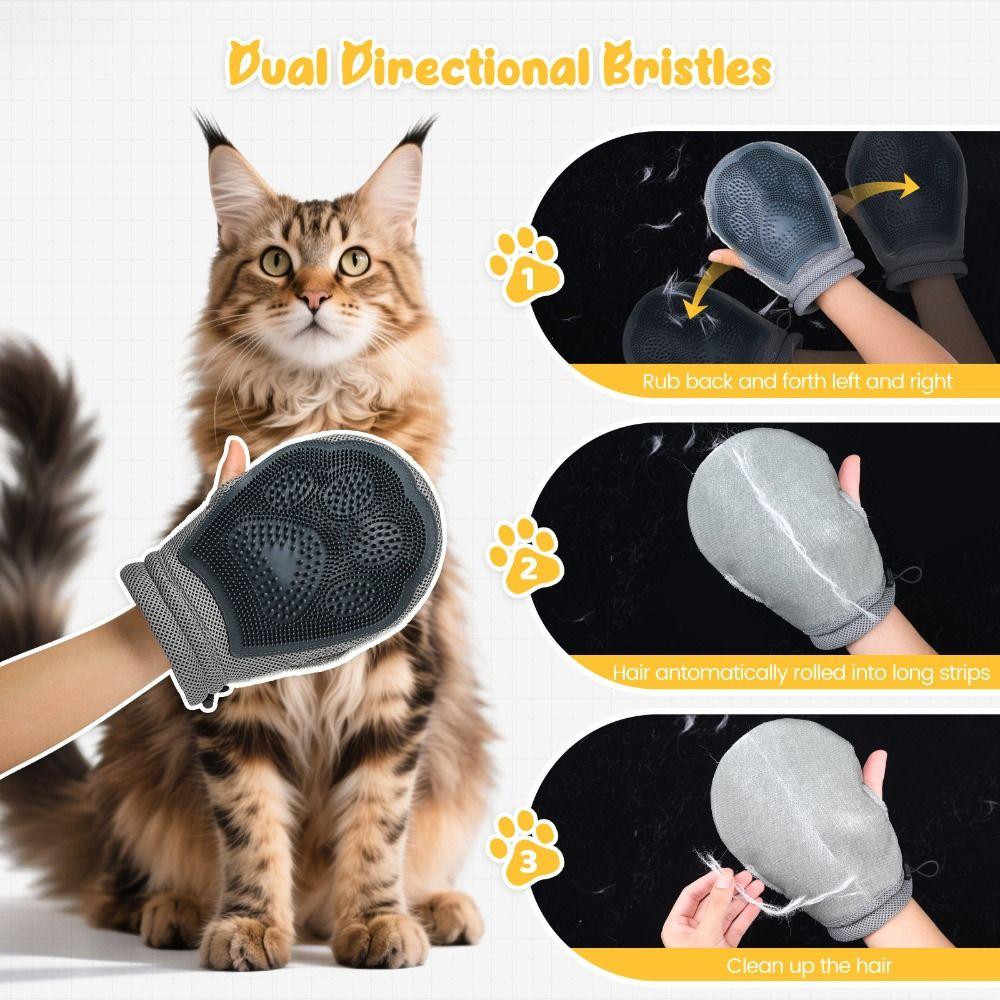 Silicone Pet Hair Removal Gloves Two-way Static Hair Remover High Quality Pet Massage Gloves  Home