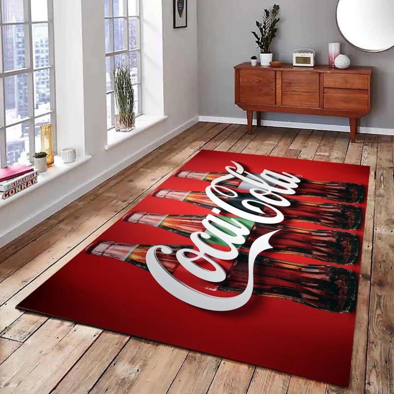 Red Black Splash Coca Cola Logo Non Slip Floor Rug Retro Vintage Drink Brand Washable Indoor Living Room Bedroom Decor Area Carpet